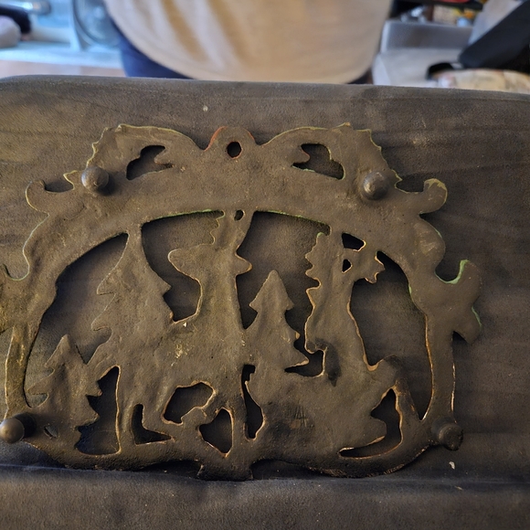 Vtg. Cast-iron Christmas Trivet "Merry Christmas" - Picture 2 of 3